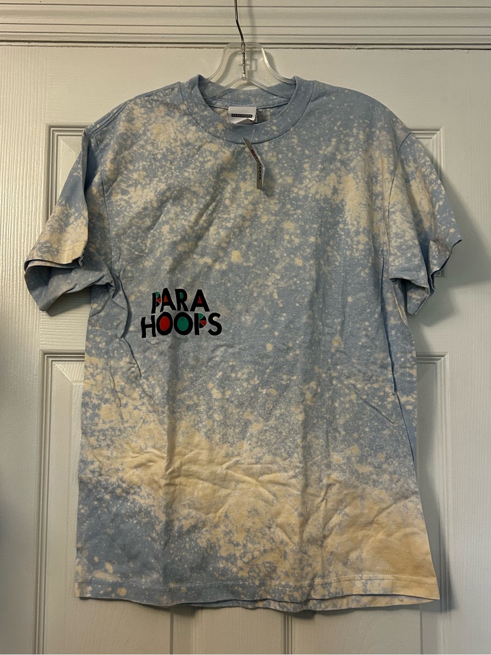 PARAHOOPS Light Blue Bleach-Splatter Tee
